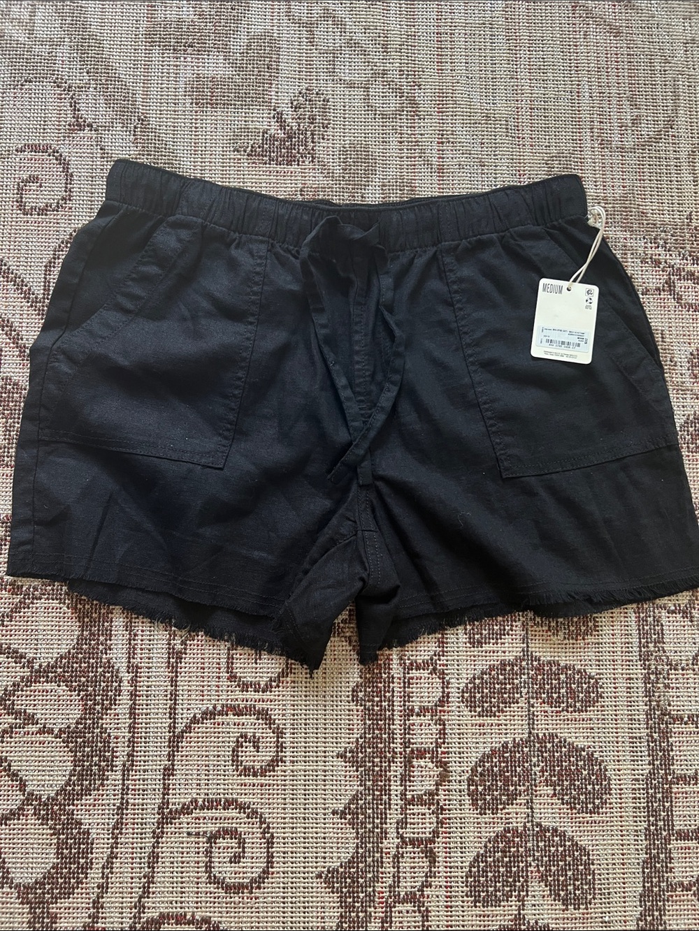 a.n.a Casual Black Drawstring Pocket Shorts